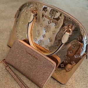 Mk metallic rose gold bag